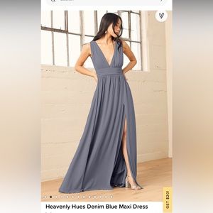 Lulu’s Heavenly Hues Denim Blue Maxi Dress